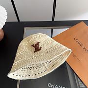 Kitlife Louis Vuitton Bucket Hat In White With Black / Brown Logo - 3