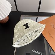 Kitlife Louis Vuitton Bucket Hat In White With Black / Brown Logo - 4