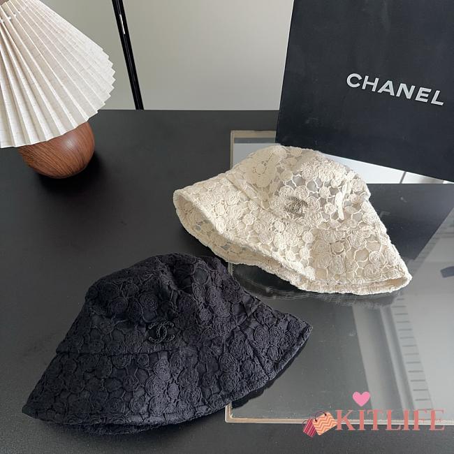 Kitlife Chanel Lace Bucket Hat in Black / White - 1