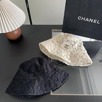 Kitlife Chanel Lace Bucket Hat in Black / White