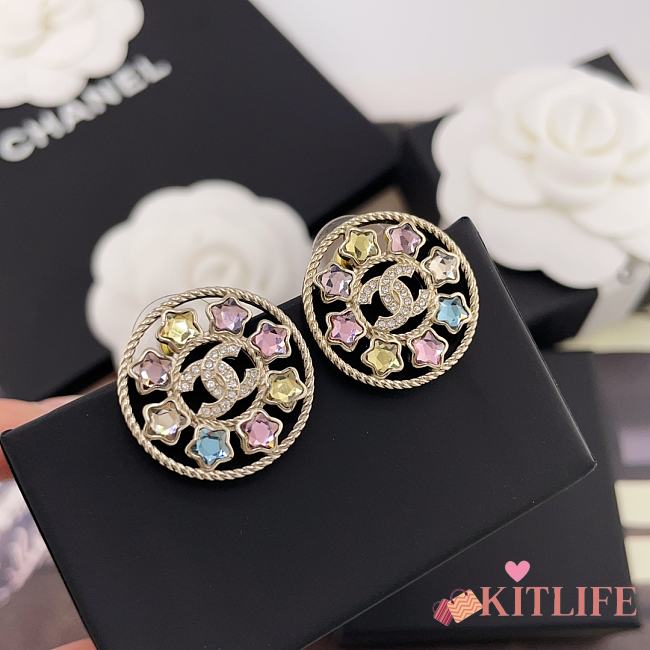 Kitlife Chanel Star Crystal Multicolor Earrings - 1
