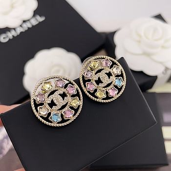 Kitlife Chanel Star Crystal Multicolor Earrings