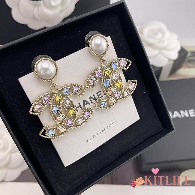 Kitlife Chanel Star-Shaped Crystal Earrings - 1
