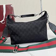 Kitlife Gucci Brera Medium Crossbody Bag Black GG Canvas 866938 33x27x15cm - 1