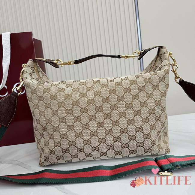 Kitlife Gucci Brera Medium Crossbody Bag Beige & Brown GG Canvas 866938 33x27x15cm  - 1