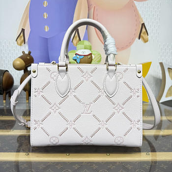 Kitlife Louis Vuitton Onthego PM Bag Cream & Pink M28528 25x11.5x19cm