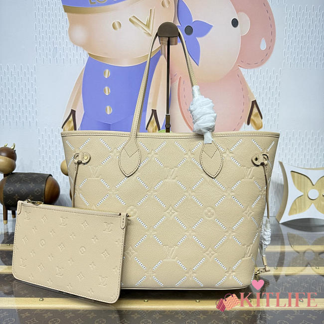 Kitlife Louis Vuitton Neverfull MM Bag Apricot M29486 47x14x28cm - 1