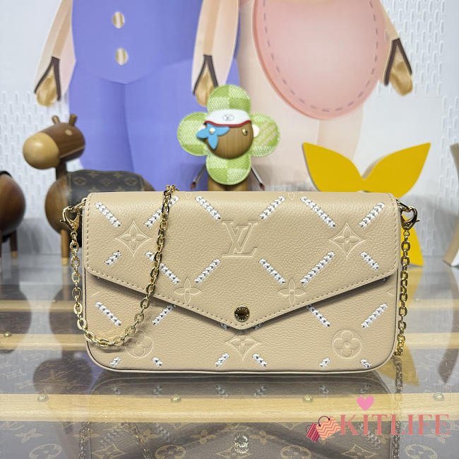 Kitlife Louis Vuitton Pochette Félicie Bag Apricot M29482 21x3x12cm - 1