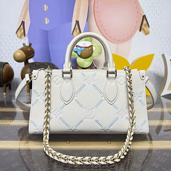 Kitlife Louis Vuitton Onthego East West Bag Cream & Blue M29487 25x13x10cm