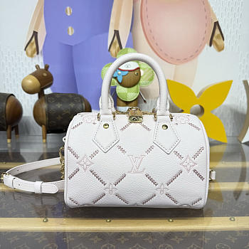Kitlife Louis Vuitton Speedy Bandoulière 20 Bag Cream & Pink M28529 20.5x12x13.5cm