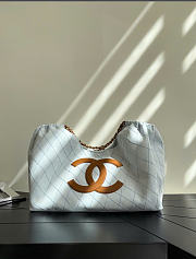 Kitlife Chanel 26M Coco Beach Tote Bag Light Blue & Brown 20×43×17cm - 1