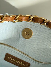 Kitlife Chanel 26M Coco Beach Tote Bag Light Blue & Brown 20×43×17cm - 5