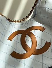 Kitlife Chanel 26M Coco Beach Tote Bag Light Blue & Brown 20×43×17cm - 3