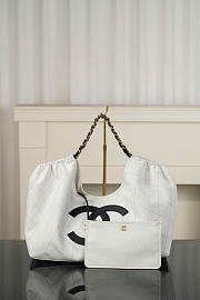 Kitlife Chanel 26M Coco Beach Tote Bag White & Black 20×43×17cm  - 2