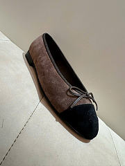 Kitlife Chanel Classic Ballet Flats Shoes Dark Brown & Black Suede - 6