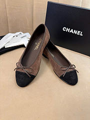 Kitlife Chanel Classic Ballet Flats Shoes Dark Brown & Black Suede - 4