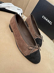 Kitlife Chanel Classic Ballet Flats Shoes Dark Brown & Black Suede - 3