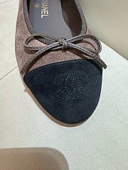 Kitlife Chanel Classic Ballet Flats Shoes Dark Brown & Black Suede - 2