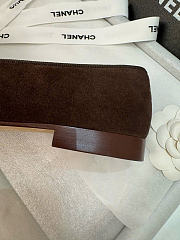 Kitlife Chanel Classic Ballet Flats Shoes Dark Brown & Burgundy Suede  - 3
