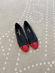 Kitlife Chanel Classic Ballet Flats Shoes Black & Red - 1