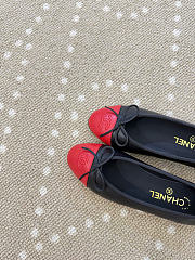 Kitlife Chanel Classic Ballet Flats Shoes Black & Red - 4