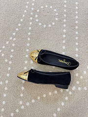 Kitlife Chanel Classic Ballet Flats Shoes Black & Gold - 4