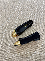 Kitlife Chanel Classic Ballet Flats Shoes Black & Gold - 2