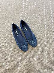 Kitlife Chanel Classic Ballet Flats Shoes Blue Denim  - 1