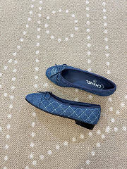Kitlife Chanel Classic Ballet Flats Shoes Blue Denim  - 5