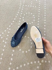 Kitlife Chanel Classic Ballet Flats Shoes Blue Denim  - 4