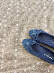 Kitlife Chanel Classic Ballet Flats Shoes Blue Denim  - 2