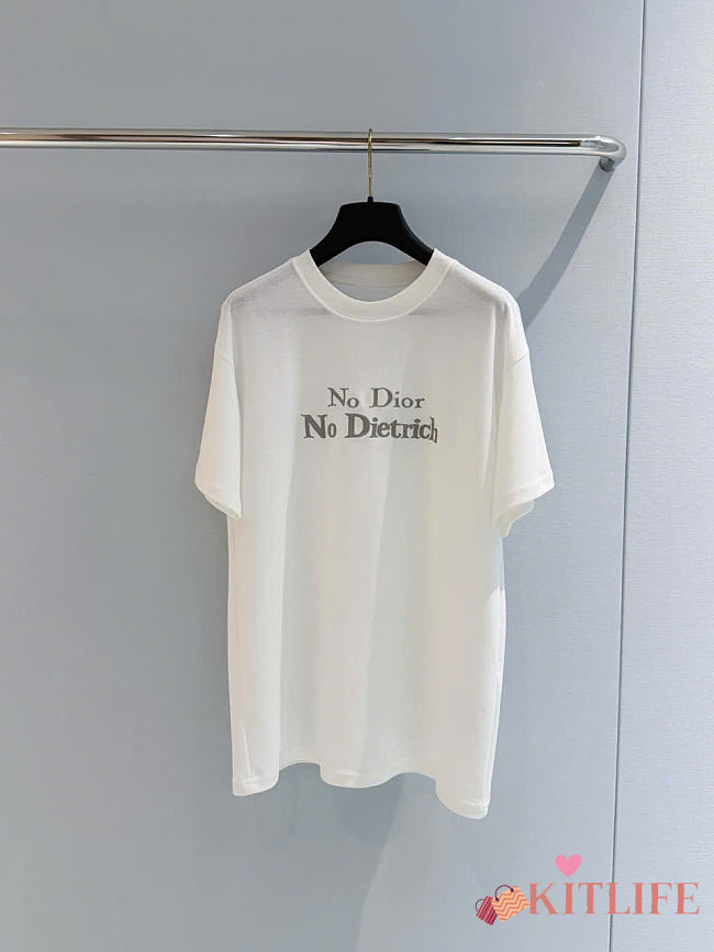 Kitlife Dior T-shirt with Lettering White Cotton Jersey - 1