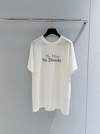 Kitlife Dior T-shirt with Lettering White Cotton Jersey