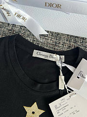 Kitlife Dior Embroidered T-Shirt Black and Gold-Tone Cotton-Blend Jersey  - 6