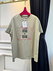 Kitlife Dior Book Cover Oversized Cropped T-Shirt Beige / Pink - 1
