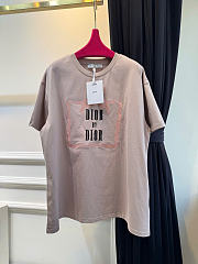 Kitlife Dior Book Cover Oversized Cropped T-Shirt Beige / Pink - 4