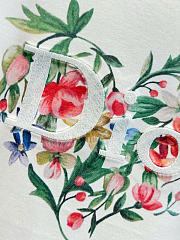 Kitlife Dior Dioramour Slim Fit T-Shirt White Cotton With Multicolored Floral & Heart Patterns - 2