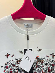 Kitlife Dior Heart, Floral, and Butterfly Print Crew Neck  T-Shirt White - 5