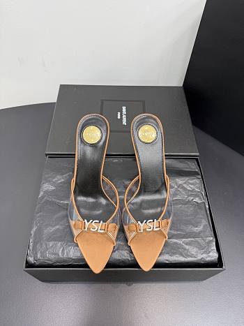 Kitife Saint Laurent Jerry Mules in Brown TPU And Rhinestones 80mm