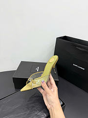 Kitife Saint Laurent Jerry Mules in Yellow TPU And Rhinestones 80mm  - 5