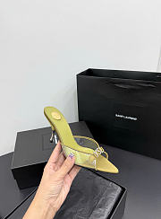 Kitife Saint Laurent Jerry Mules in Yellow TPU And Rhinestones 80mm  - 4