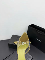 Kitife Saint Laurent Jerry Mules in Yellow TPU And Rhinestones 80mm  - 3