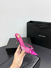 Kitife Saint Laurent Jerry Mules in Pink TPU And Rhinestones 80mm  - 4