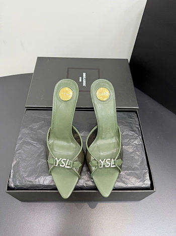 Kitife Saint Laurent Jerry Mules in Green TPU And Rhinestones 80mm