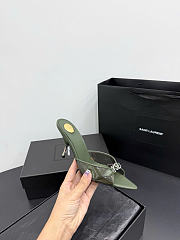 Kitife Saint Laurent Jerry Mules in Green TPU And Rhinestones 80mm - 4