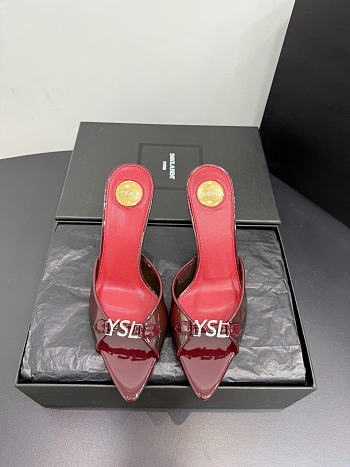 Kitife Saint Laurent Jerry Mules in Red TPU And Rhinestones 80mm 