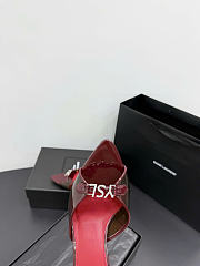 Kitife Saint Laurent Jerry Mules in Red TPU And Rhinestones 80mm  - 6