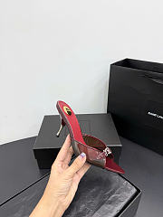 Kitife Saint Laurent Jerry Mules in Red TPU And Rhinestones 80mm  - 5