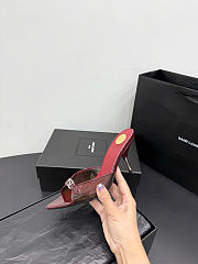 Kitife Saint Laurent Jerry Mules in Red TPU And Rhinestones 80mm  - 4