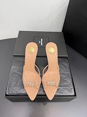 Kitife Saint Laurent Jerry Mules in Beige TPU And Rhinestones 80mm  - 1